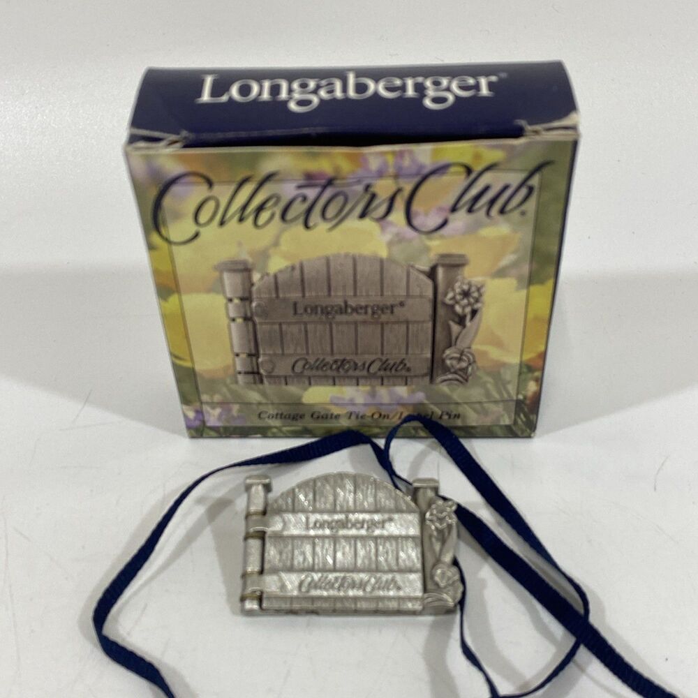Longaberger Collectors Club Cottage Gate Basket Tie On/Lapel Pin - NIB - #73326
